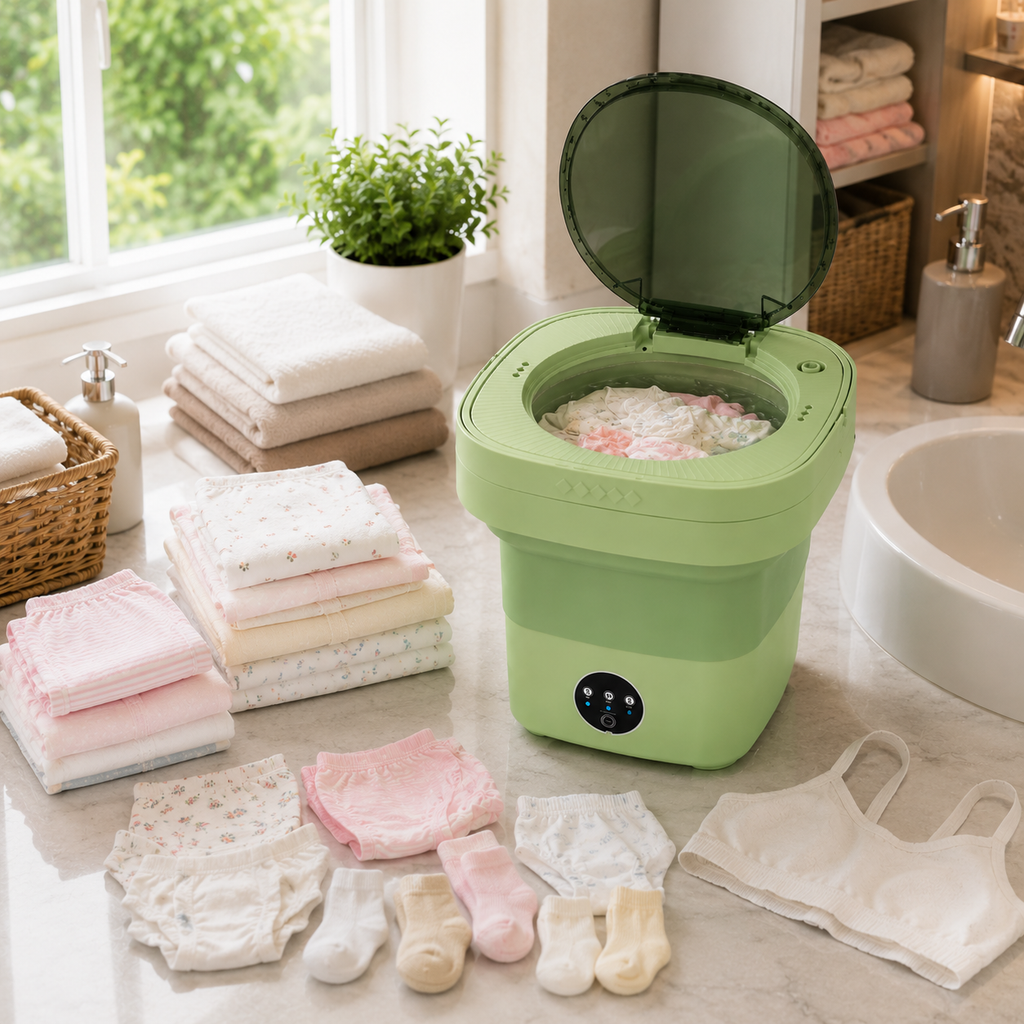 ELIZAUX Foldable Mini 7L Washing Machine for Small Clothes | Travel | Baby Care