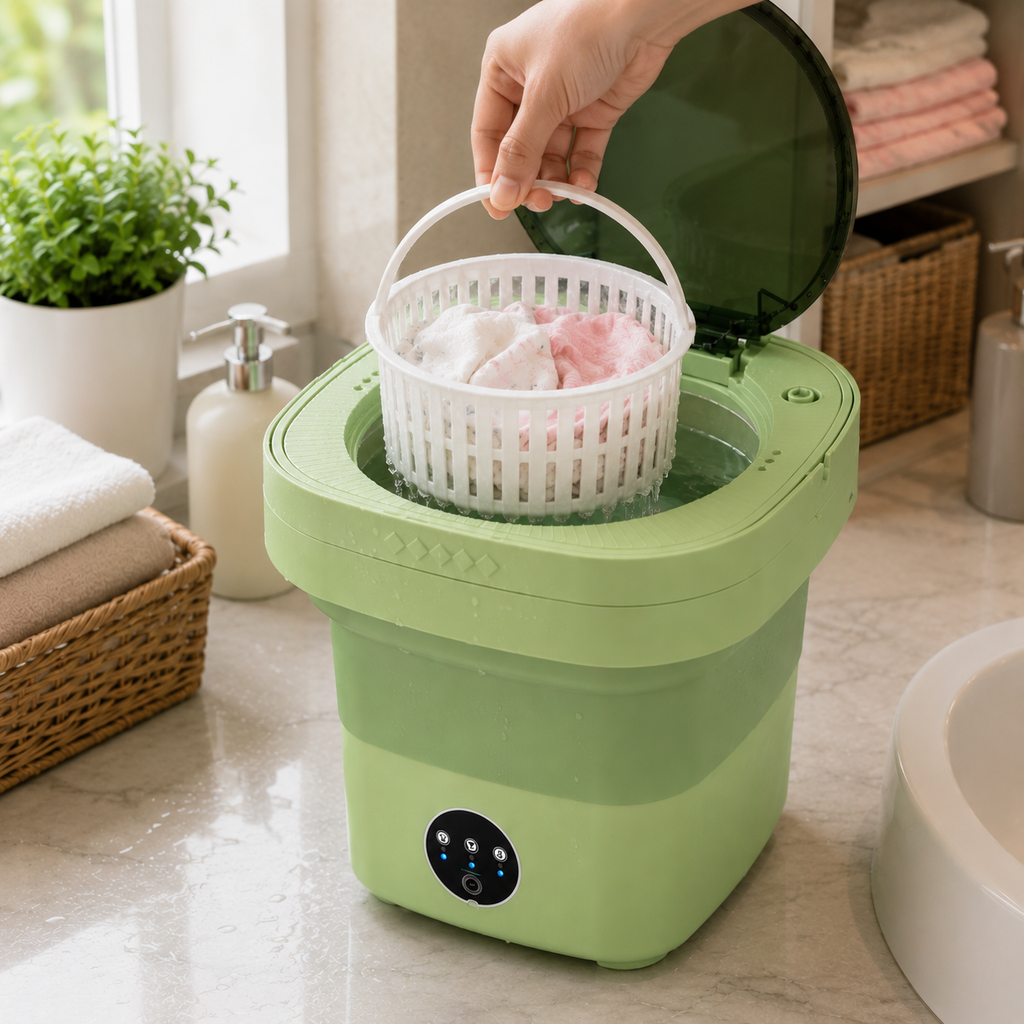 ELIZAUX Foldable Mini 7L Washing Machine for Small Clothes | Travel | Baby Care
