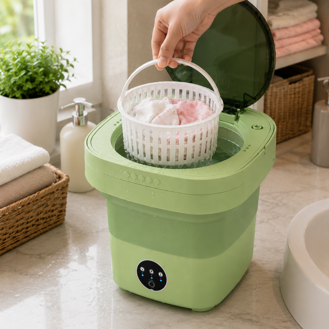 ELIZAUX Foldable Mini 7L Washing Machine for Small Clothes | Travel | Baby Care