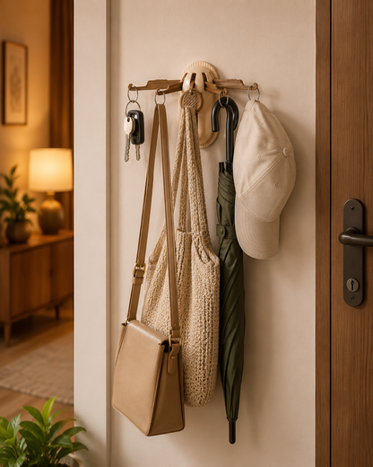Elizaux Space-Saving Foldable Wall Hook, 5 Arms, Self-Adhesive