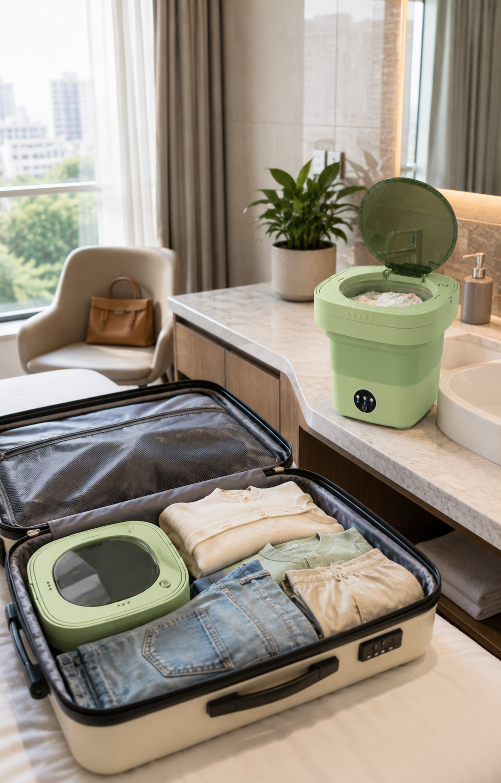 ELIZAUX Foldable Mini 7L Washing Machine for Small Clothes | Travel | Baby Care